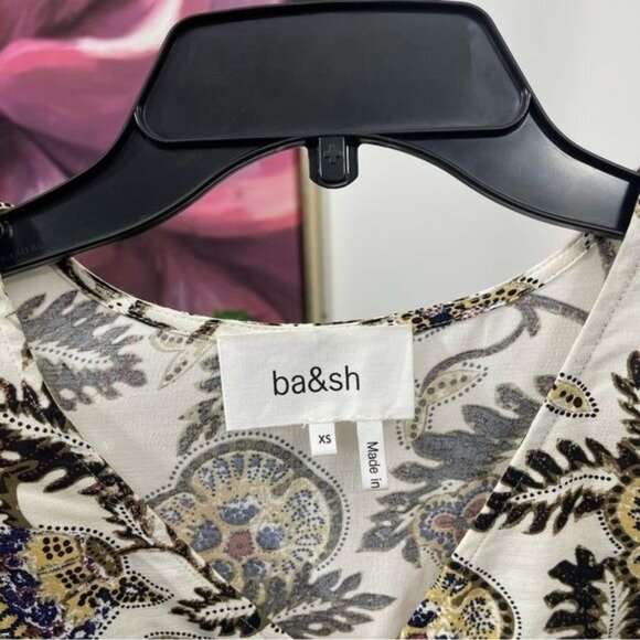 New Ba&Sh Volver Floral Paisley Print V-Neck Dress With 3/4 Sleeves XS - Picture 4 of 11